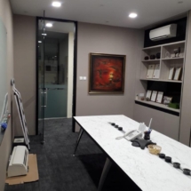 modern office interior design - monochrome office interior design- ada builders singapore