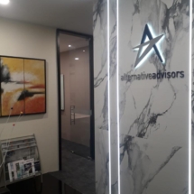 modern office interior design - monochrome office interior design- ada builders singapore