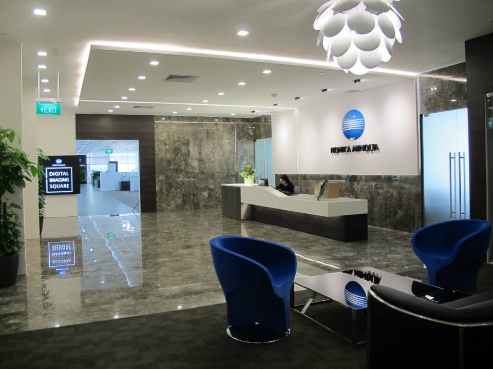 konica minolta office interior design by ada builders pte ltd